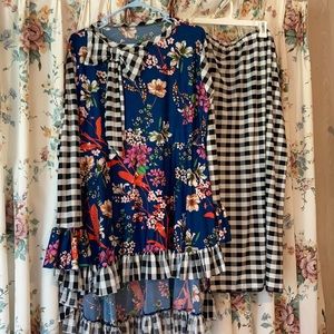 Custom high low tunic and skirt set. Super pretty!